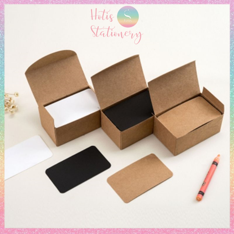[HOTIS] Hộp 100 tờ thẻ cứng/ bưu thiếp trống/ thẻ vẽ tay/ bìa cứng 2 mặt/ thẻ graffiti/ handmade DIY - 9x5.4cm