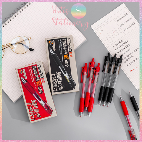 [HOTIS] Bút bi gel 0.5mm, bút bi bấm gel viết êm và mượt - 4 màu