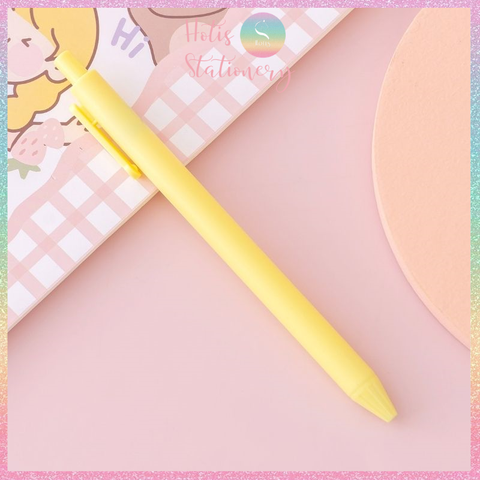 [HOTIS] Bút bi bấm mực đen vỏ màu macaron dễ thương - Ngòi 0.5mm