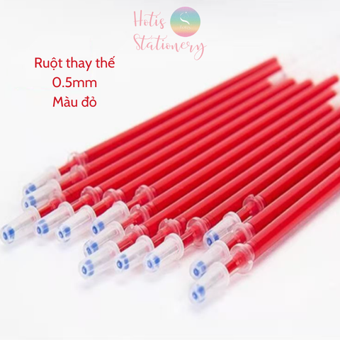 [HOTIS] Bút gel basic đầu bi 0.5mm/ 0.38mm - Xanh/ Đỏ/ Đen