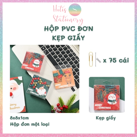 [HOTIS] Bộ Quà tặng VPP Giáng Sinh - Combo kẹp giấy, kẹp bướm, đinh ghim, nam châm, đồ bấm kim và kim bấm