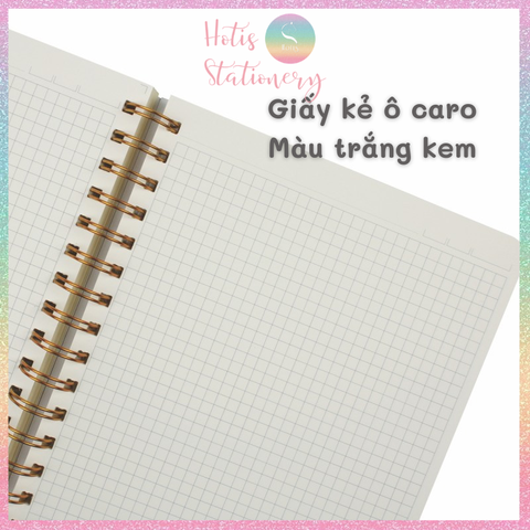 HOTIS Sổ lò xo kép Klong caro B5 200 trang, bìa cứng