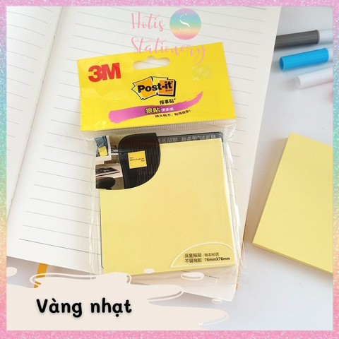 [HOTIS] Tệp 90 tờ giấy note, giấy ghi chú Post-it 3M có keo dính, nhiều màu - 7.6x7.6cm