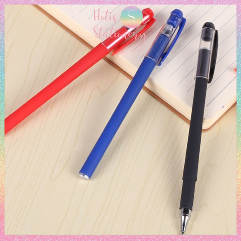 [HOTIS] Combo 10 bút gel vỏ màu lì viết êm không lem - Ngòi 0.38mm/ 0.5mm - Mực Xanh/ Đen/ Đỏ