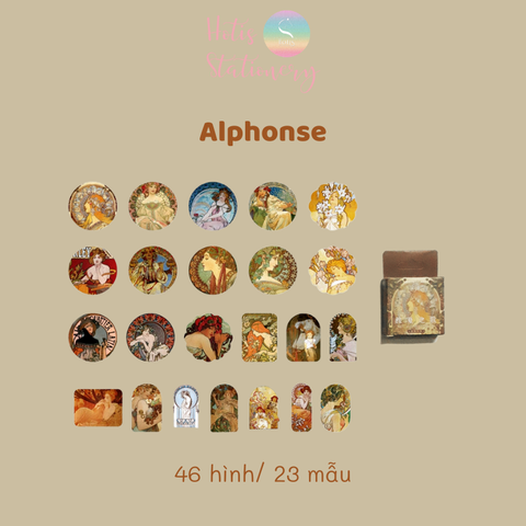 [MIX MẪU] Sticker MO Card bullet journal - Hộp 46 miếng dán