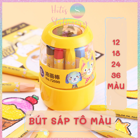 [HOTIS] Bút sáp dầu Deli cho học sinh - Hộp 12/ 18/ 24/ 36 màu