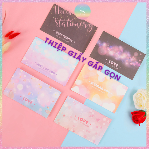 [HOTIS] Thiệp giấy gấp gọn kèm bao giấy - 17.5x10.5cm - 6 mẫu