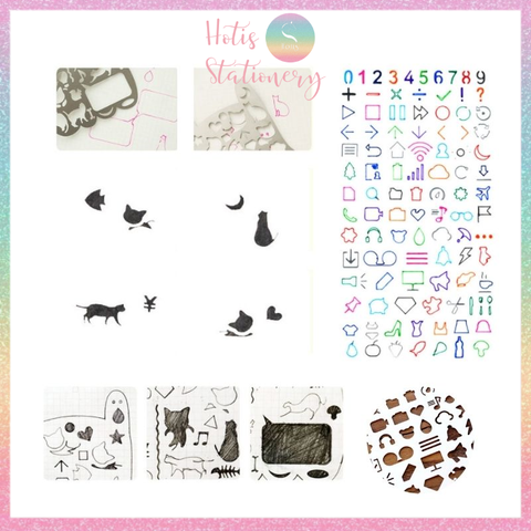 [HOTIS] Thước kim loại rỗng vẽ tranh họa tiết nghệ thuật siêu tiện lợi