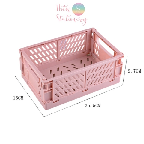 Rổ xếp đựng đồ dùng học tập, mỹ phẩm đa năng - Cỡ lớn 25.5x15x9.7cm Hotis Stationery