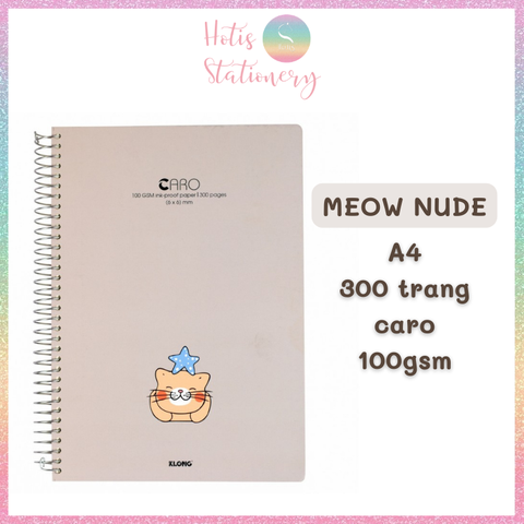 [HOTIS] Sổ lò xo đơn Caro A4 KLong 100gsm - 200/ 300 trang - MS590 & MS591
