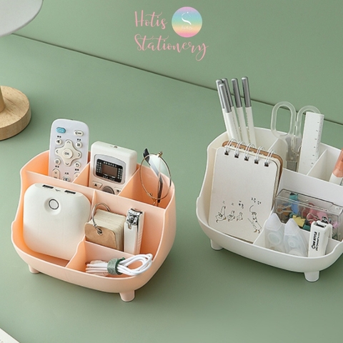 Khay đựng bút, dụng cụ học tập để bàn 6 ngăn - 18.8x10.8cm Hotis Stationery