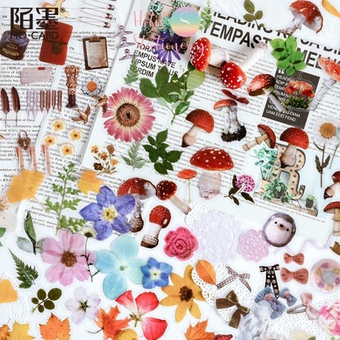 [HOTIS] Set 40 sticker thực vật hoa lá trang trí sổ tay/ nhật ký/ sketchbook