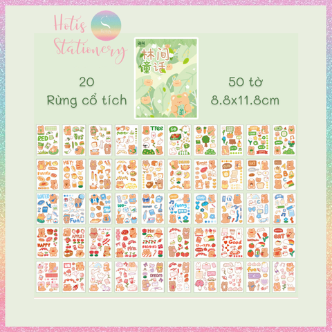 [HOTIS] 50 MẪU - Sticker dán sổ hoạt hình Colorful Dream - 50 tờ/ hộp