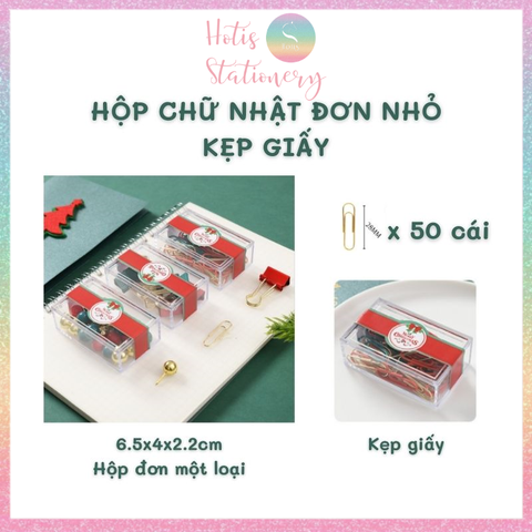 [HOTIS] Bộ Quà tặng VPP Giáng Sinh - Combo kẹp giấy, kẹp bướm, đinh ghim, nam châm, đồ bấm kim và kim bấm