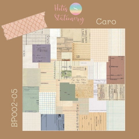 [HOTIS] Set giấy nền vintage, giấy note floral hoa nhí/ màu trơn/ bưu thiếp - 60 tờ