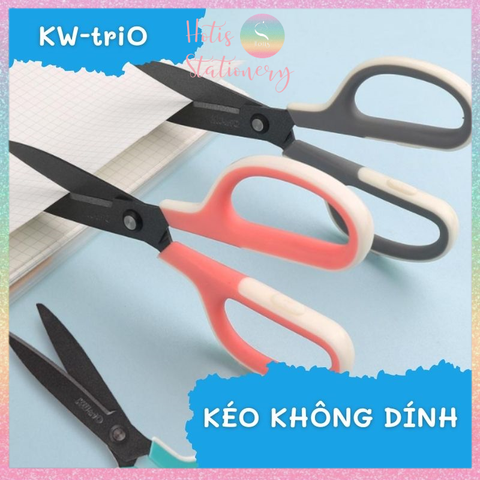 [HOTIS] Kéo cắt giấy KW-triO bằng thép không gỉ mạ titan - Đặc biết cắt băng keo không bị dính - Hàng cao cấp - Dài 17.5cm