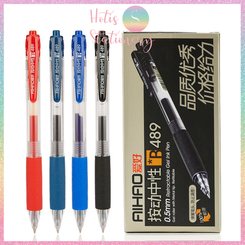 [HOTIS] Bút bi gel 0.5mm, bút bi bấm gel viết êm và mượt - 4 màu