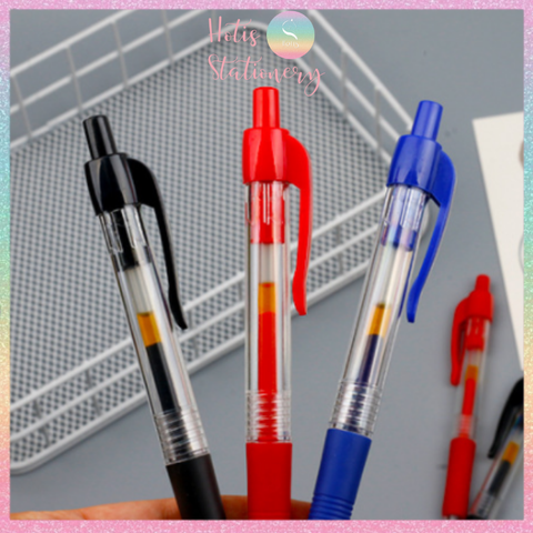 [HOTIS] Bút bi gel, bút gel, bút bi 0.5mm - Xanh/ Đen/ Đỏ - viết êm và mượt