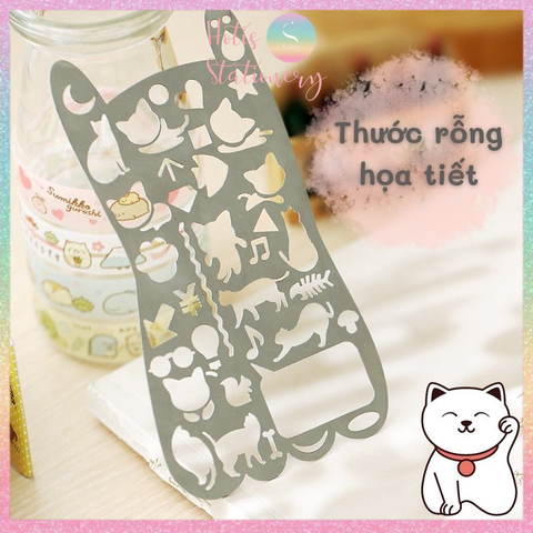 [HOTIS] Thước kim loại rỗng vẽ tranh họa tiết nghệ thuật siêu tiện lợi