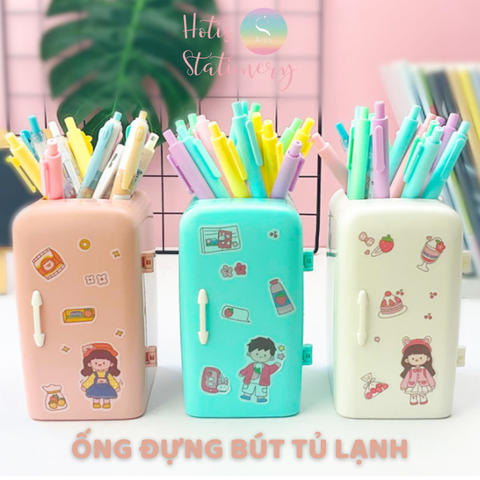 Ống đựng bút tủ lạnh trang trí bàn học thiết kế mới lạ độc đáo hotis-stationery