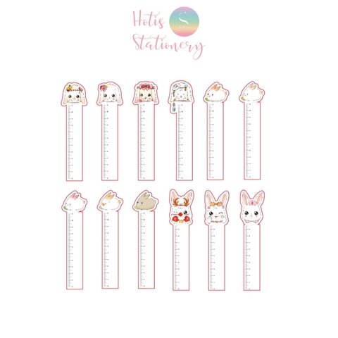 [HOTIS] Bookmark thước kẻ đánh dấu sách hình thỏ kawaii - Hộp 30 thẻ, có tách set lẻ