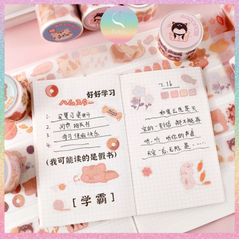 [HOTIS] Washi cuộn PVC động vật dễ thương - Dài 3m