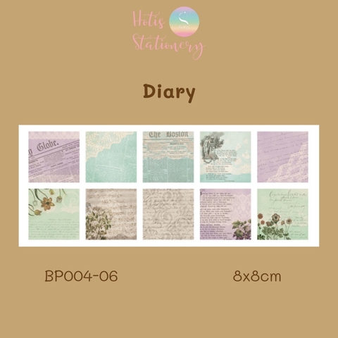 [HOTIS] Set giấy nền retro vintage họa tiết báo cũ chữ Tiếng Anh - 60 tờ