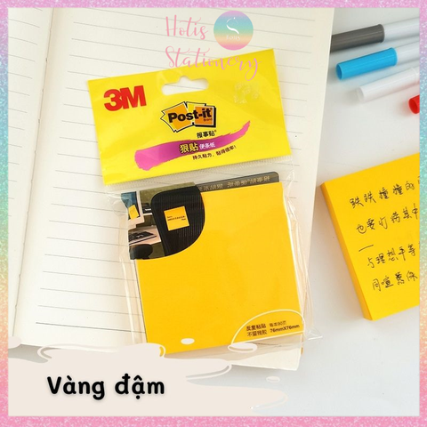 [HOTIS] Tệp 90 tờ giấy note, giấy ghi chú Post-it 3M có keo dính, nhiều màu - 7.6x7.6cm