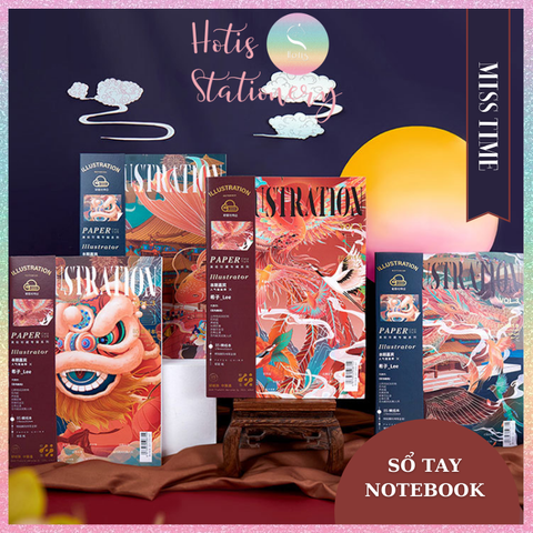 [HOTIS] Sổ tay Notebook Miss Time Illustration dạng tạp chí - B5 80/ 120 trang