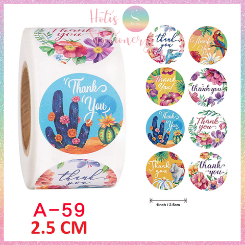 [HOTIS] Sticker Thank You Bigsize, Nhãn dán cám ơn Cỡ lớn 3.8cm/ 5cm - 500 miếng