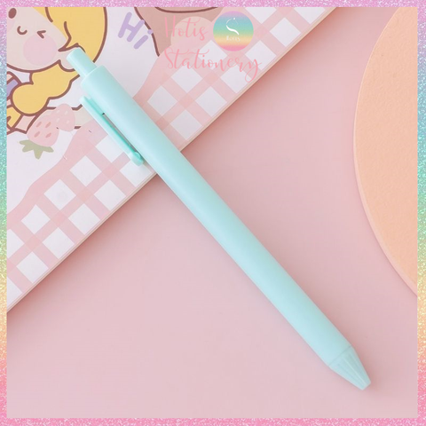 [HOTIS] Bút bi bấm mực đen vỏ màu macaron dễ thương - Ngòi 0.5mm