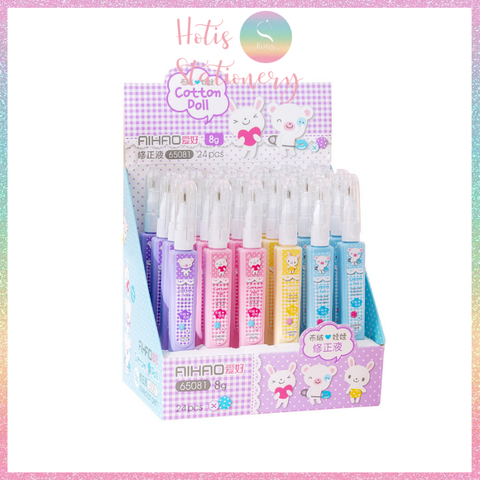 [HOTIS] Bút xóa nước cute Cotton Doll 4 màu dễ thương, nhanh chóng, tiện lợi
