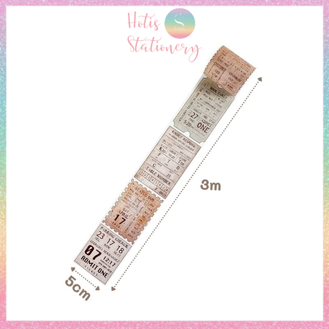 [HOTIS] Cuộn băng dán washi tape retro Âu Mỹ trang trí sổ, bullet journal - Dài 3m, Rộng 5cm