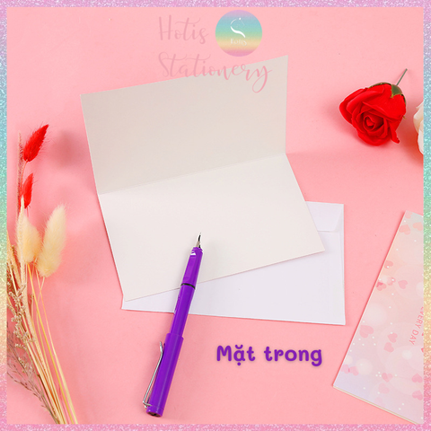 [HOTIS] Thiệp giấy gấp gọn kèm bao giấy - 17.5x10.5cm - 6 mẫu