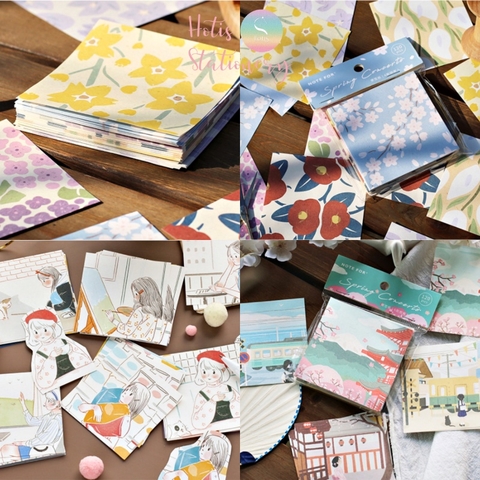 [MIX MẪU] Giấy note, giấy nền, giấy ghi chú Note for Spring Concerto (8x8cm) - 120 tờ