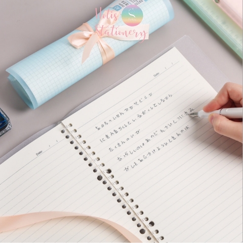 [HOTIS] Binder A5/ B5 bìa còng nhiều màu có dây nơ - Kèm 30 tờ giấy