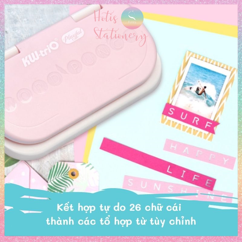 [HOTIS] Dụng cụ dập chữ rỗng KW-triO Word Punch - Gồm 1 máy dập & 26 chữ cái in hoa - dập chữ thủ công DIY làm thiệp, trang trí hộp quà