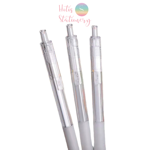 Bút bi đen vỏ trắng trong suốt - Đầu bi 0.5mm