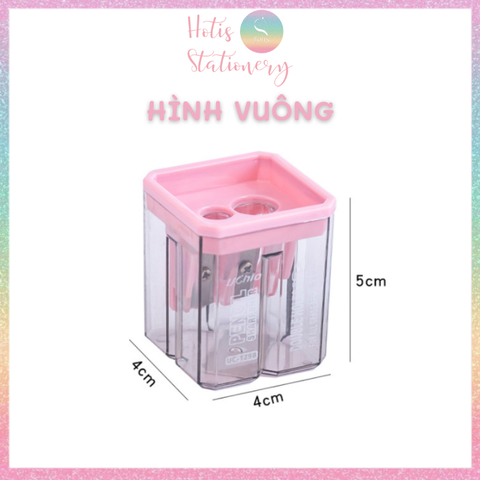 [HOTIS] Chuốt chì hình khối, đồ gọt bút chì 2 lưỡi UCHIO Double Holes