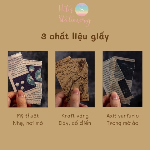 [HOTIS] Set giấy nền retro vintage họa tiết báo cũ chữ Tiếng Anh - 60 tờ