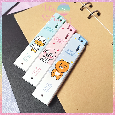 [HOTIS] Ruột bút chì bấm kim Deli ngòi 0.5/ 0.7mm HB dạng hộp bấm Kakao Friends