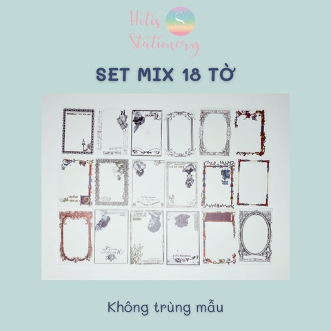 [MIX MẪU] Giấy nền vintage họa tiết khung hoa văn retro - 45 tờ