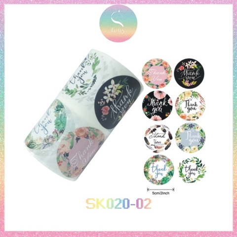 [HOTIS] Sticker Thank You Bigsize, Nhãn dán cám ơn Cỡ lớn 3.8cm/ 5cm - 500 miếng