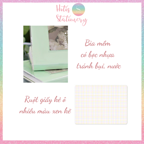 [HOTIS] Sổ tay thay đổi bìa Note For Inspiration & Love 13x18.5cm (80 tờ/ kẻ ô)