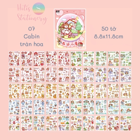 [HOTIS] 50 MẪU - Sticker dán sổ hoạt hình Colorful Dream - 50 tờ/ hộp