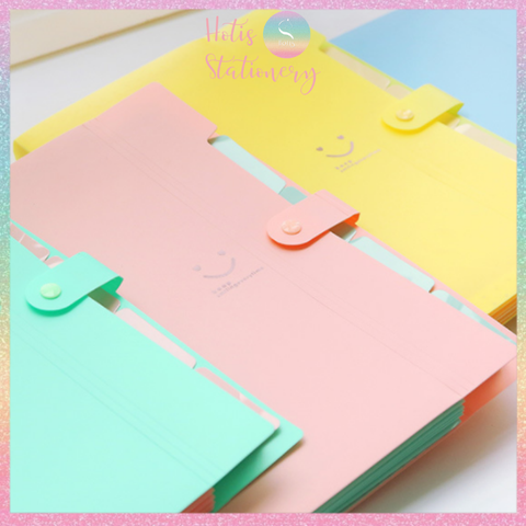 [HOTIS] 18 màu - File đựng tài liệu A4 - 5 ngăn phân trang - File lưu trữ tài liệu, giấy tờ, hồ sơ