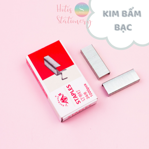 [HOTIS] Bấm kim trong suốt 4 màu hottrend sang trọng dùng decor bàn học, bàn làm việc