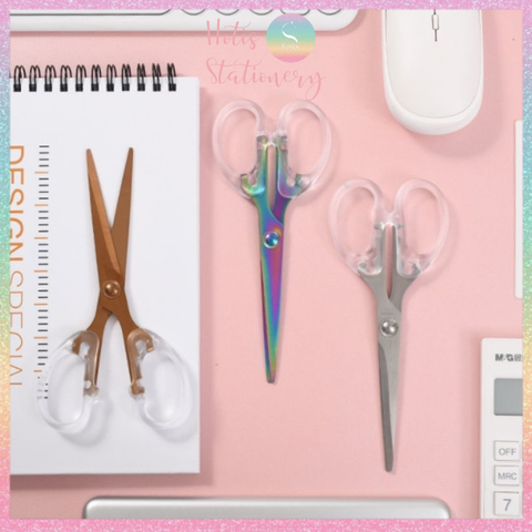 [HOTIS] Kéo cắt giấy trong suốt thiết kế xinh xắn, màu sắc sang chảnh