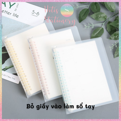 [HOTIS] Bìa còng nhựa 5 màu trong mờ- Binder A5/ B5
