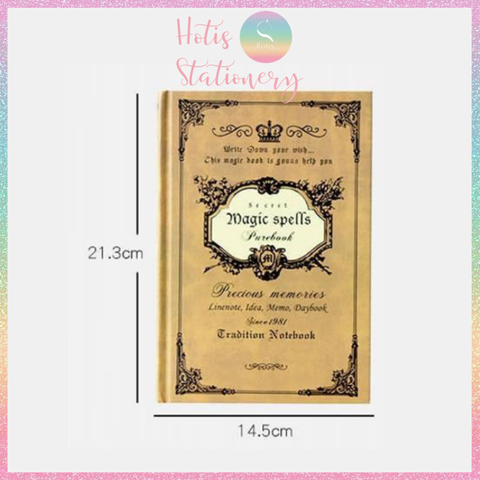 [HOTIS] Sổ tay ma thuật phong cách Châu Âu cổ điển bìa cứng - A5 21.3x14.5cm